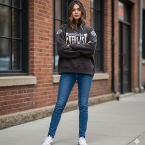 Everlast Black Hoodie With Inner Grey Hood